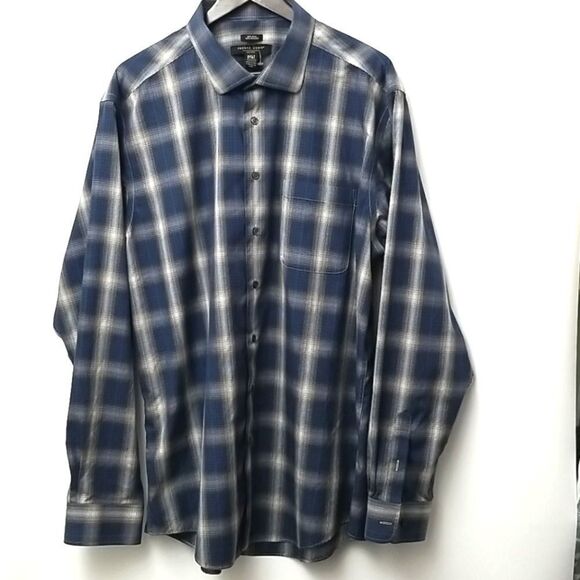 🎁5/$25 Pronto Uomo Shirt Men's Size 2 XL Non-Iron Long Sleeved Plaid Button Up - Picture 1 of 6